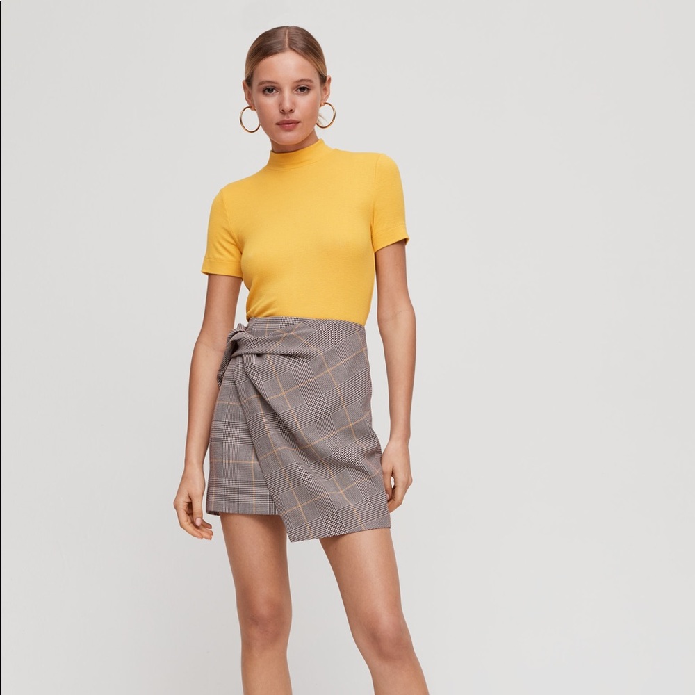 Aritzia Babaton Check Print Skirt 0